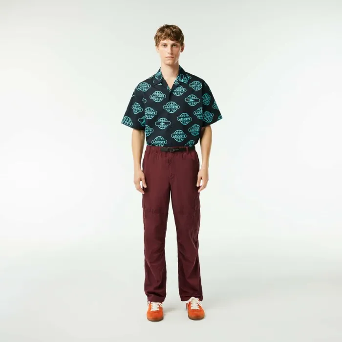 Sweatpants and Trousers Men Lacoste Men039s Waterproof Cargo Pants Bordeaux Yup