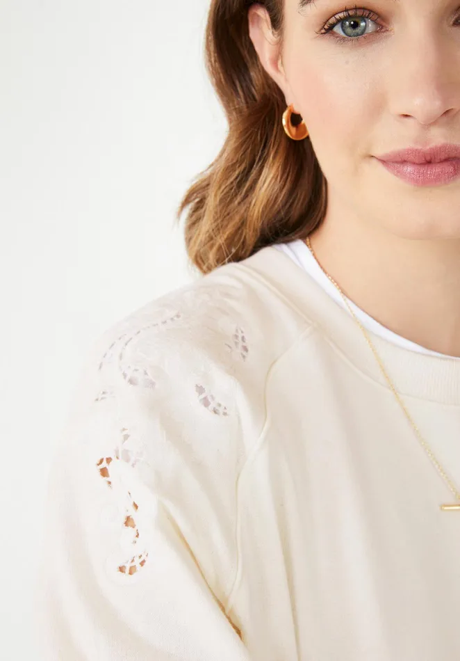 Sweatshirts and Hoodies Women Hush Harlow Broderie Sweatshirt Off White