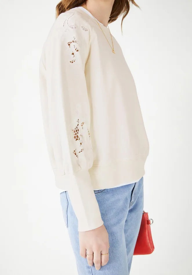 Sweatshirts and Hoodies Women Hush Harlow Broderie Sweatshirt Off White