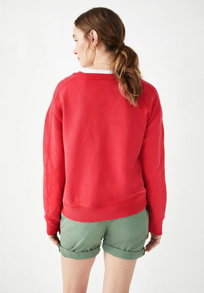 Sweatshirts and Hoodies Women Hush Rib Panel Sweatshirt Cherry Red