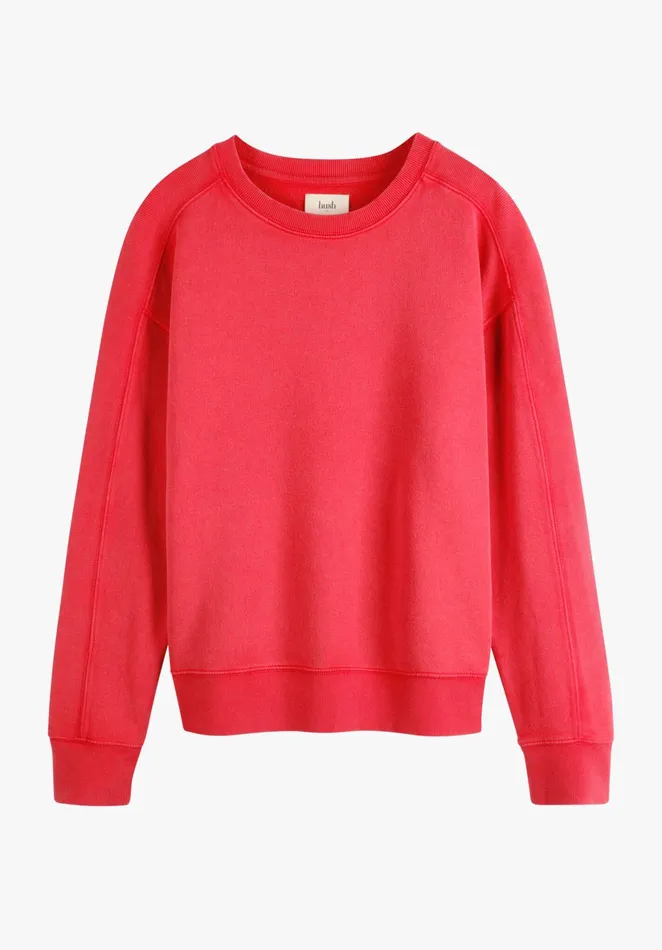 Sweatshirts and Hoodies Women Hush Rib Panel Sweatshirt Cherry Red