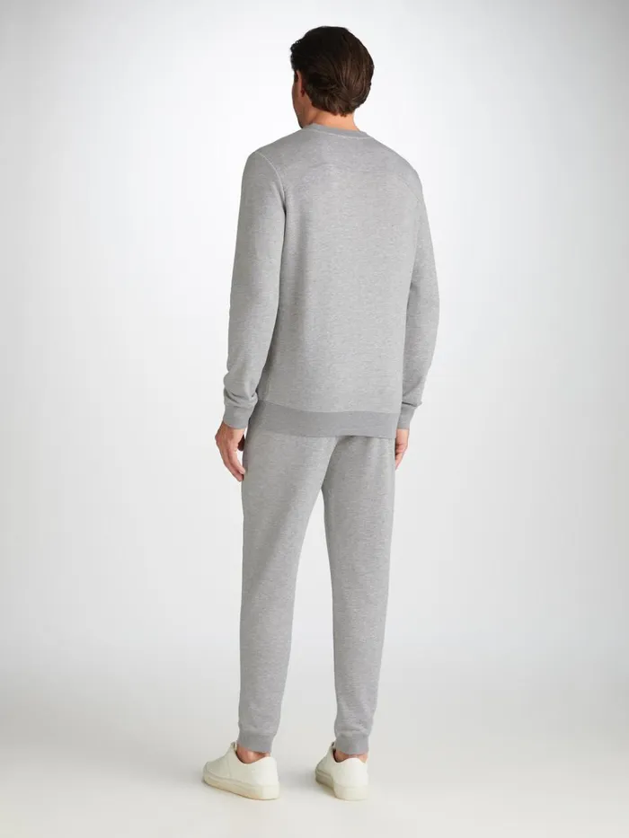 Sweatshirts Men Derek Rose Sweatshirt Quinn Cotton Modal Silver