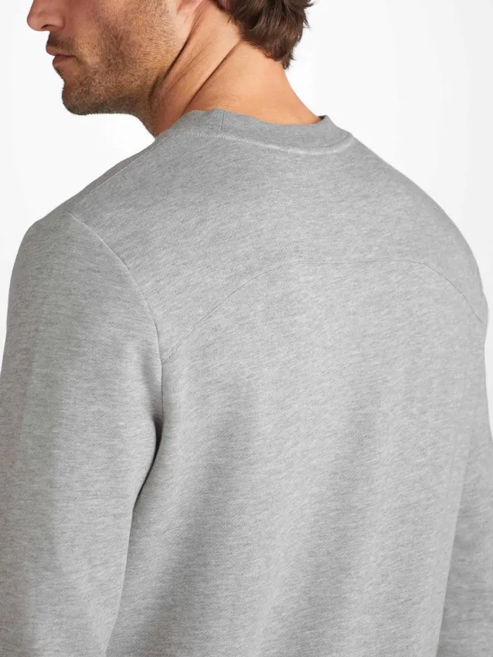 Sweatshirts Men Derek Rose Sweatshirt Quinn Cotton Modal Silver