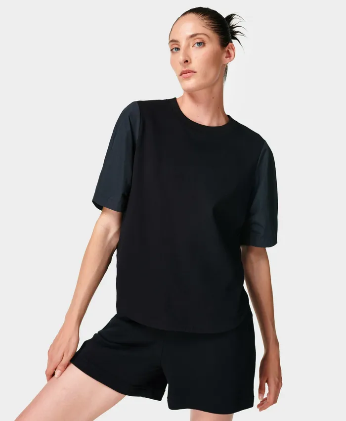Sweaty Betty Avery Short Sleeve Top Black Women TShirts