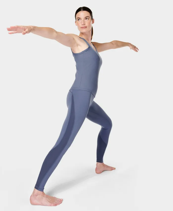 Sweaty Betty Yoga Pants Women Super Soft Ribbed Yoga Leggings Endless Blue