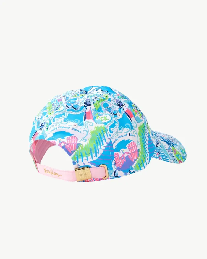 Swim WomenHome and Gifts Lilly Pulitzer Run Around Hat Whisper Blue Lilly Loves Nantucket Small