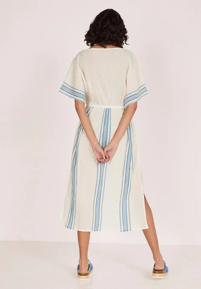 Swimwear Women Hush Fenna Beach Kaftan Whiteblue
