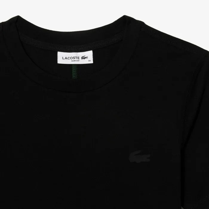 TShirts and Tops Women Lacoste Womens Crew Neck Cotton Blend TShirt Black 031