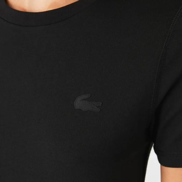 TShirts and Tops Women Lacoste Womens Crew Neck Cotton Blend TShirt Black 031