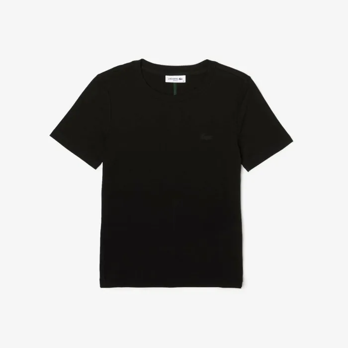 TShirts and Tops Women Lacoste Womens Crew Neck Cotton Blend TShirt Black 031