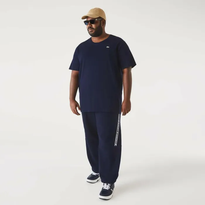 TShirts Men Lacoste Men039s Big Fit Crew Neck Cotton Jersey TShirt Navy Blue 166