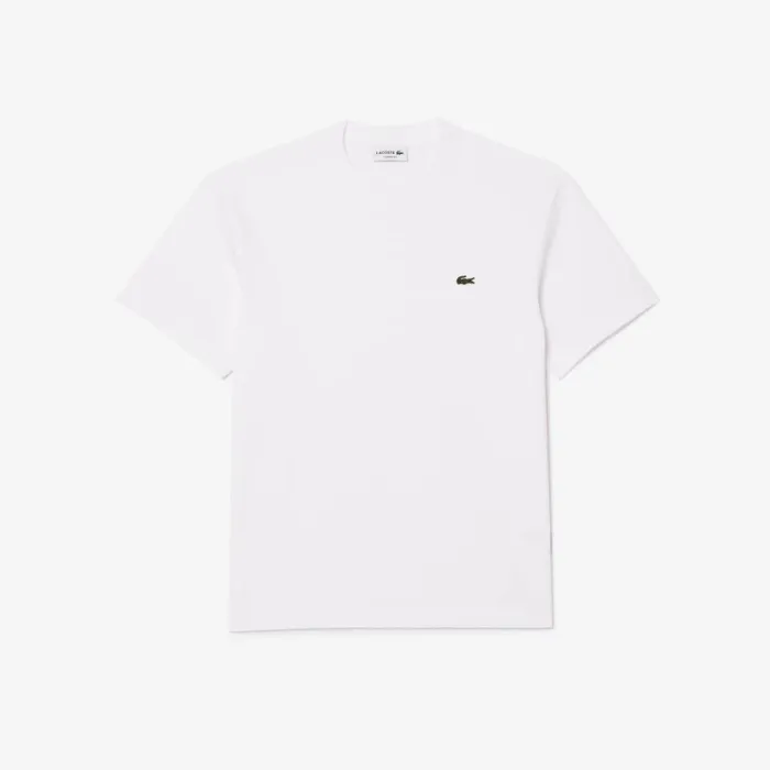 TShirts Men Lacoste Men039s Classic Fit Cotton Jersey TShirt White 001