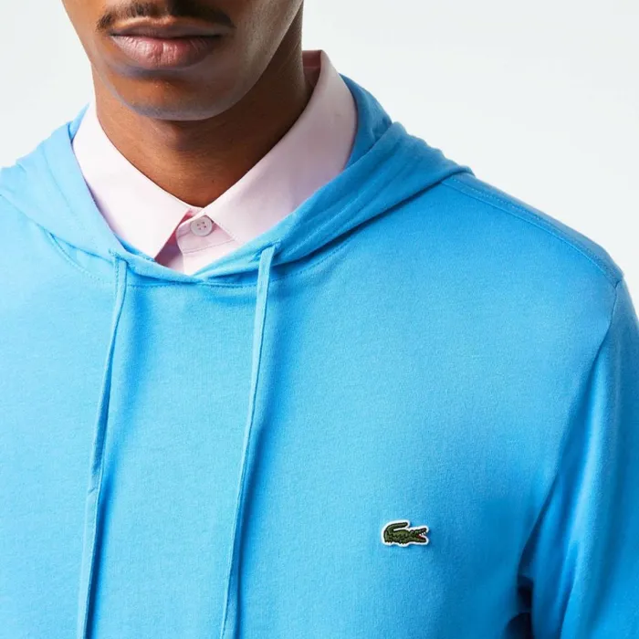 TShirts Men Lacoste Men039s Cotton Jersey Hooded TShirt Blue 4xa
