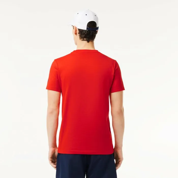 TShirts Men Lacoste Men039s Lacoste Tennis X Novak Djokovic TShirt and Cap Set Red Currant F8m