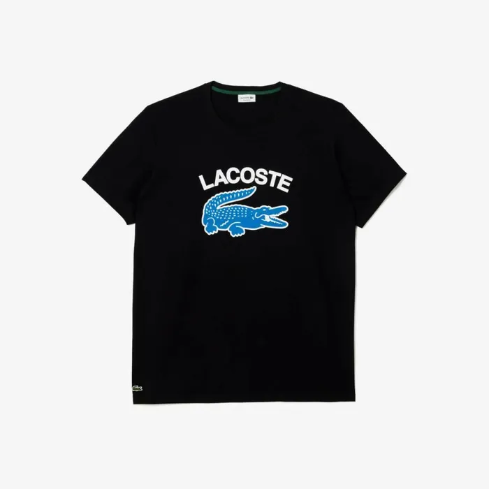 TShirts Men Lacoste Men039s Tall Fit Contrast Logo TShirt Black 031