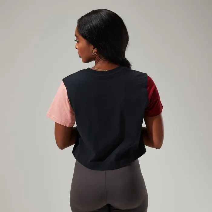 TShirts Women Berghaus Urban Crop Short Sleeve Tee 8211 BlackDark Red