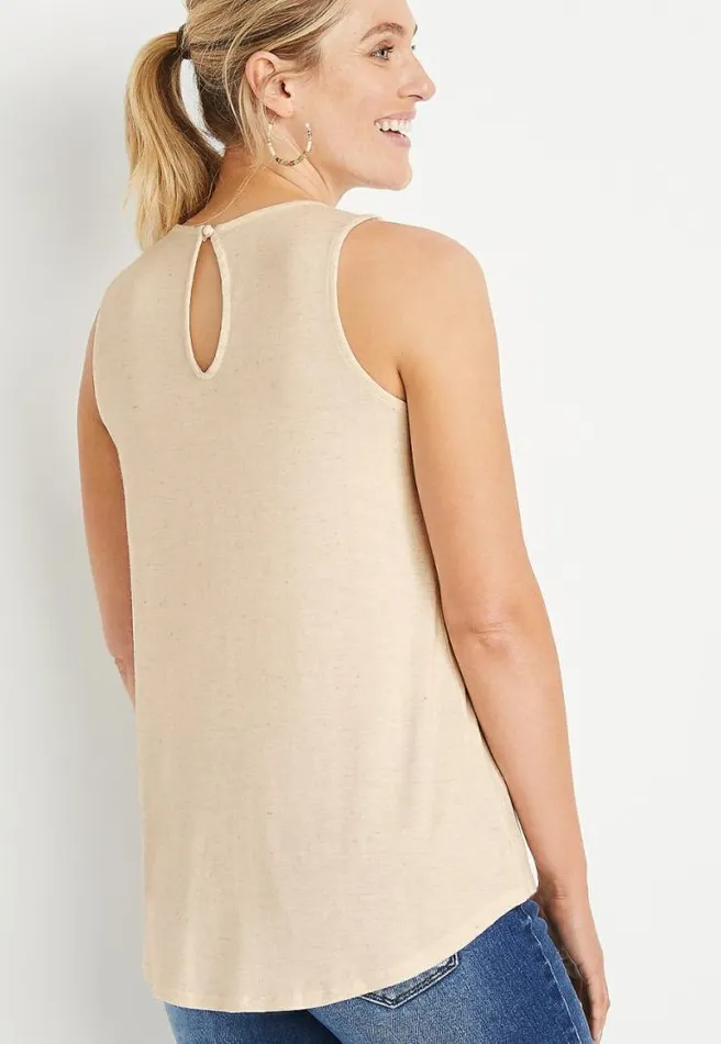 Tan Crochet Knit Tank Top Women Maurices Tops