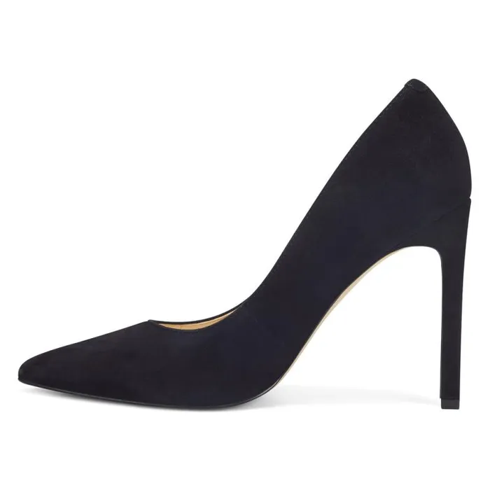 Tatiana Pointy Toe Pumps Black Suede Women Nine West Heels Tatiana Pointy Toe Pumps Black Suede Women Nine West Heels