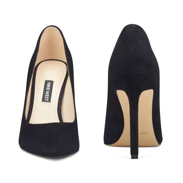 Tatiana Pointy Toe Pumps Black Suede Women Nine West Heels Tatiana Pointy Toe Pumps Black Suede Women Nine West Heels