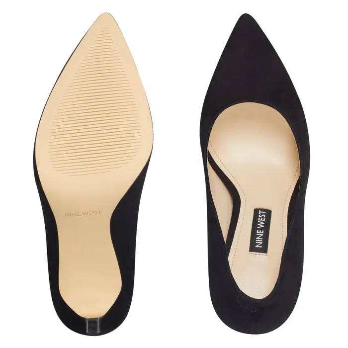 Tatiana Pointy Toe Pumps Black Suede Women Nine West Heels Tatiana Pointy Toe Pumps Black Suede Women Nine West Heels