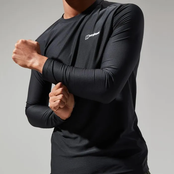 Technical Baselayers Men Berghaus 247 Tech Tee Long Sleeve Crew 8211 Black