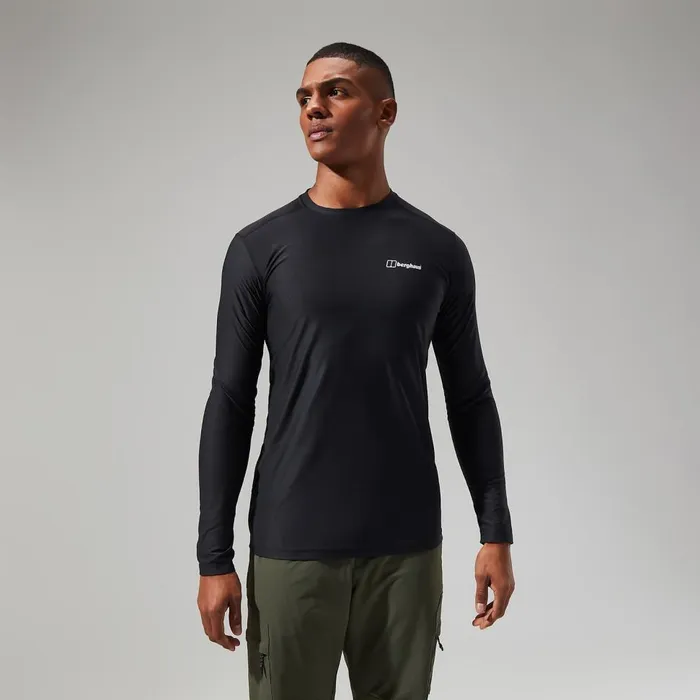 Technical Baselayers Men Berghaus 247 Tech Tee Long Sleeve Crew 8211 Black