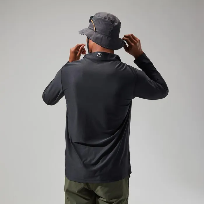 Technical Baselayers Men Berghaus 247 Tech Tee Long Sleeve Half Zip 8211 Black