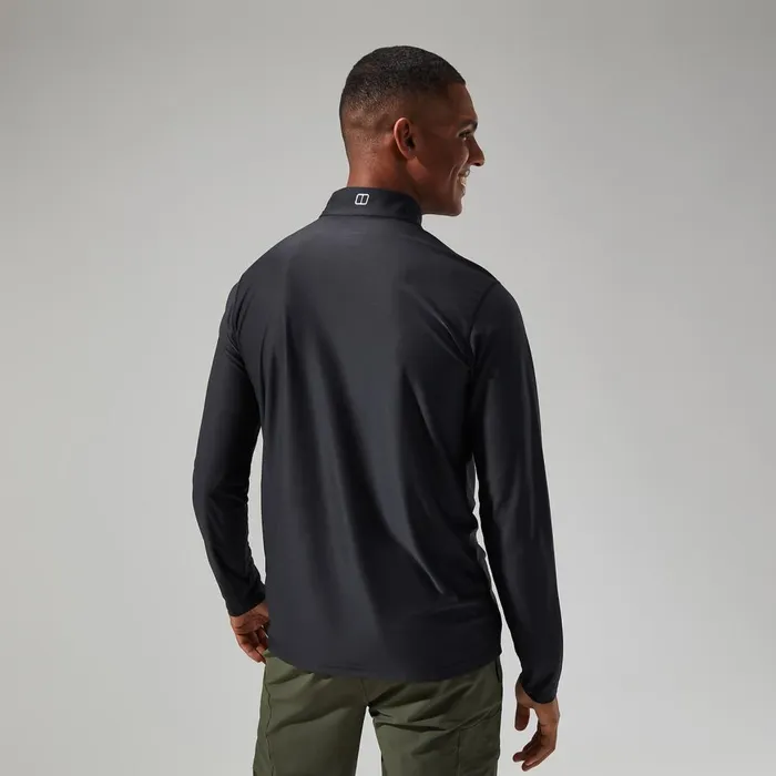 Technical Baselayers Men Berghaus 247 Tech Tee Long Sleeve Half Zip 8211 Black
