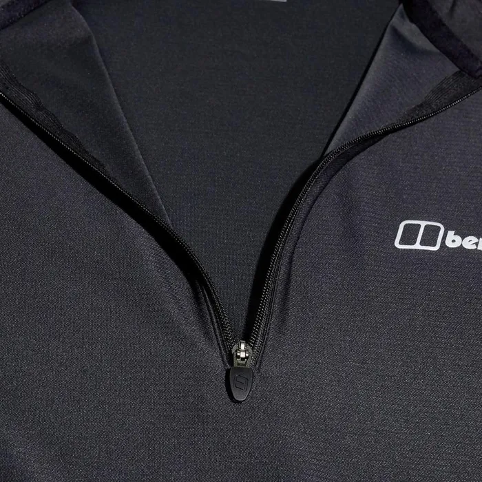 Technical Baselayers Men Berghaus 247 Tech Tee Long Sleeve Half Zip 8211 Black