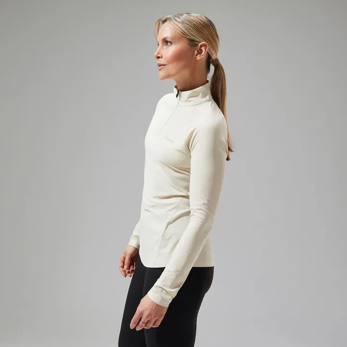 Technical Baselayers Women Berghaus 247 Half Zip Long Sleeve Tech Tee 8211 Natural