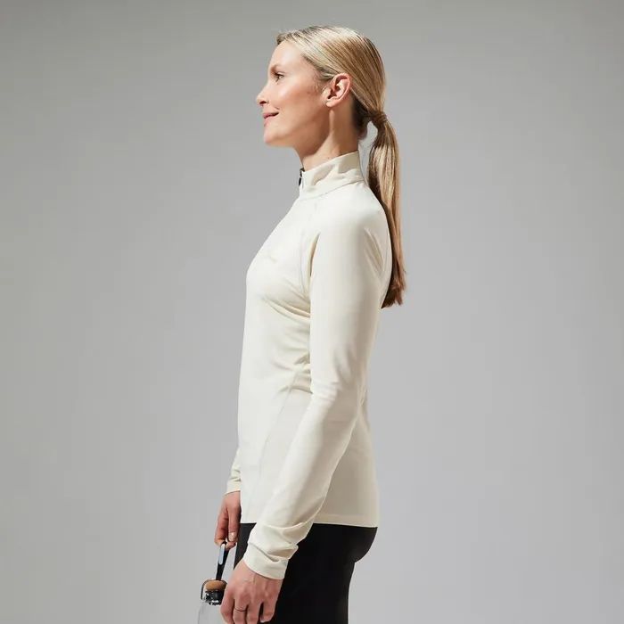 Technical Baselayers Women Berghaus 247 Half Zip Long Sleeve Tech Tee 8211 Natural