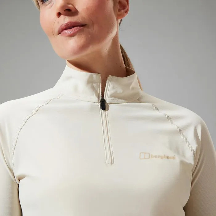 Technical Baselayers Women Berghaus 247 Half Zip Long Sleeve Tech Tee 8211 Natural