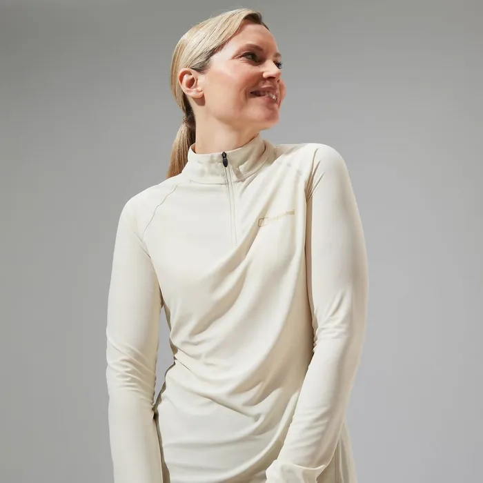 Technical Baselayers Women Berghaus 247 Half Zip Long Sleeve Tech Tee 8211 Natural