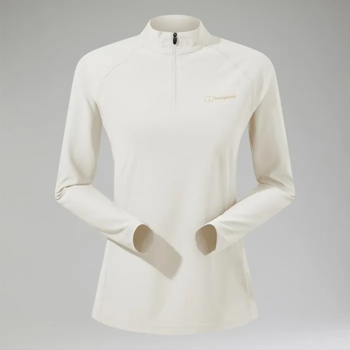 Technical Baselayers Women Berghaus 247 Half Zip Long Sleeve Tech Tee 8211 Natural