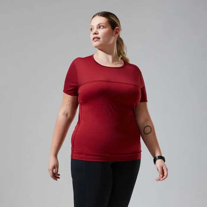 Technical Baselayers Women Berghaus Voyager Tech Tee Super Stretch Crew 8211 Dark Red