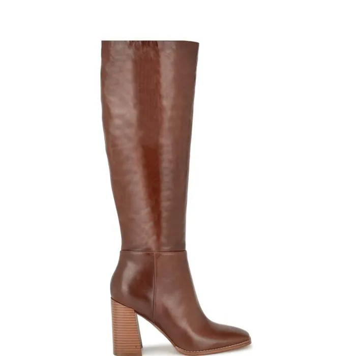 Temas Dress Boots Dark Natural Women Nine West Boots and Booties