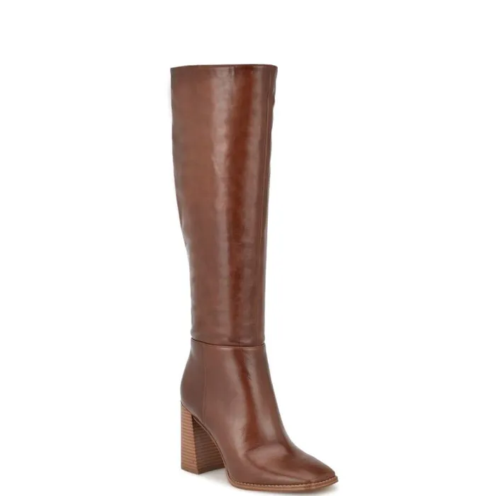 Temas Dress Boots Dark Natural Women Nine West Boots and Booties