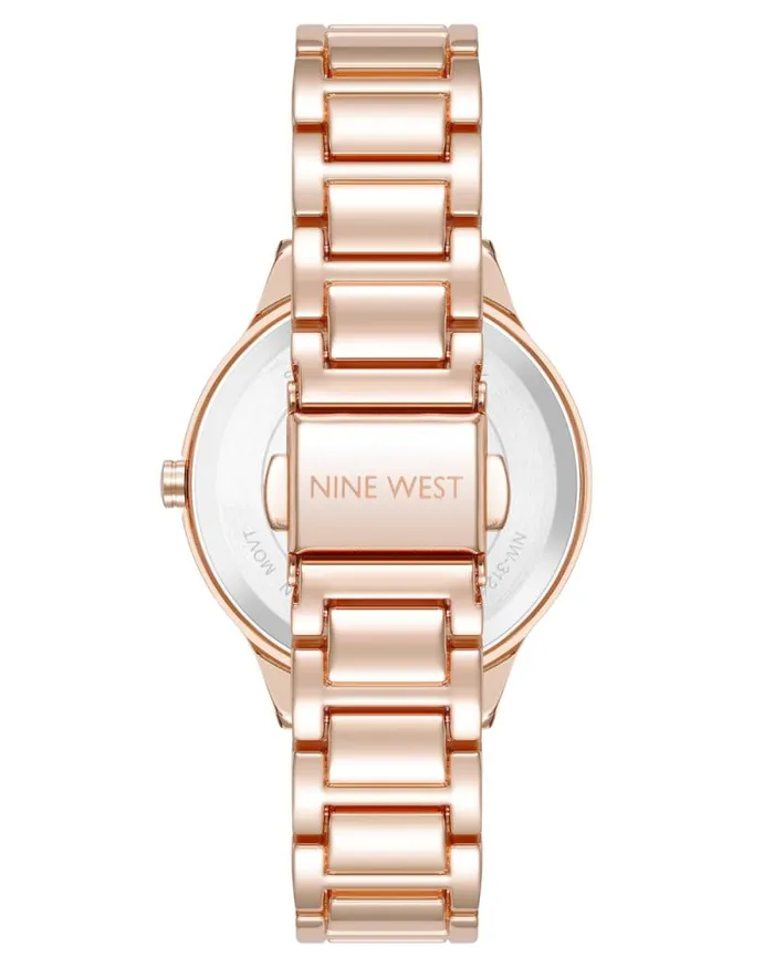 Textured Bezel Bracelet Watch Pinkrose Gold Women Nine West Straps Textured Bezel Bracelet Watch Pinkrose Gold Women Nine West Straps
