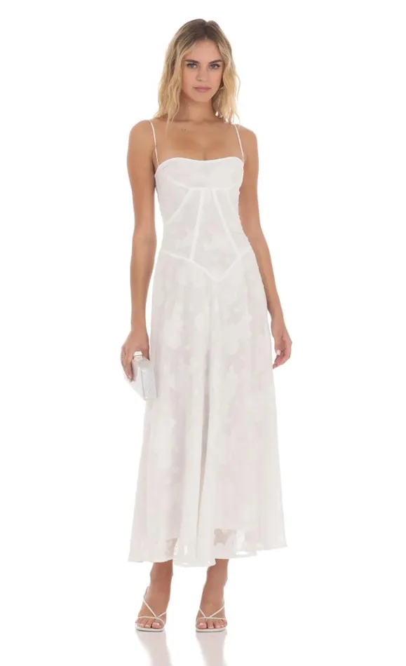 Textured Floral Maxi Dress White Women LUCY IN THE SKY Maxi Dresses