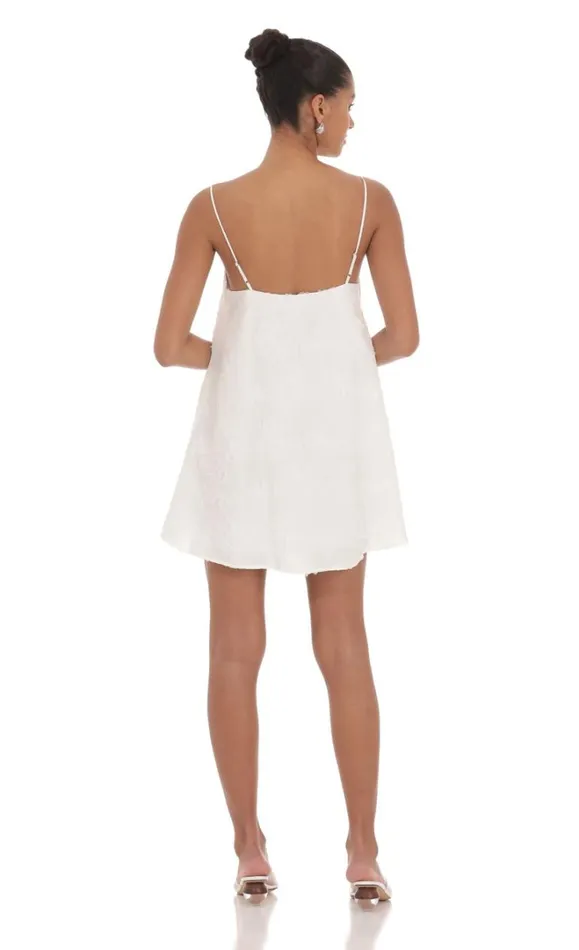 Textured Shift Dress White Women LUCY IN THE SKY Mini Dresses Textured Shift Dress White Women LUCY IN THE SKY Mini Dresses