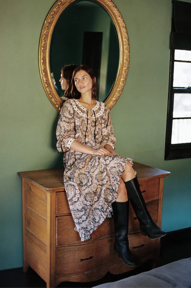The Arabella Dress Carob Paisley Dresses Christy Dawn Women The Arabella Dress Carob Paisley Dresses Christy Dawn Women