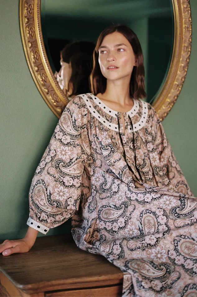 The Arabella Dress Carob Paisley Dresses Christy Dawn Women The Arabella Dress Carob Paisley Dresses Christy Dawn Women