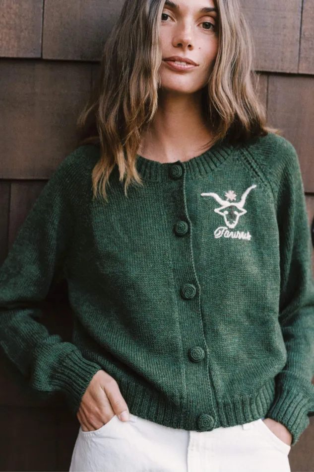 The Astral Cardigan Taurus Emerald Sweaters and Outerwear Christy Dawn Women