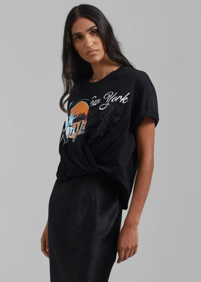 The Frankie Shop 31 Phillip Lim We Are NY Twist TShirt Slip Dress 8211 Black Multi Shop Dresses