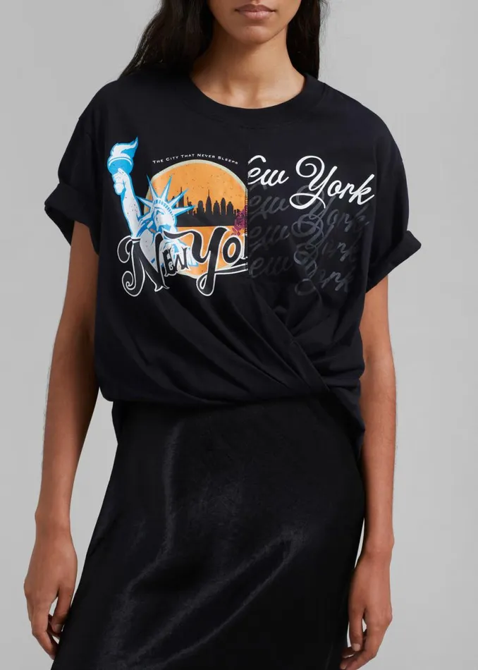 The Frankie Shop 31 Phillip Lim We Are NY Twist TShirt Slip Dress 8211 Black Multi Shop Dresses