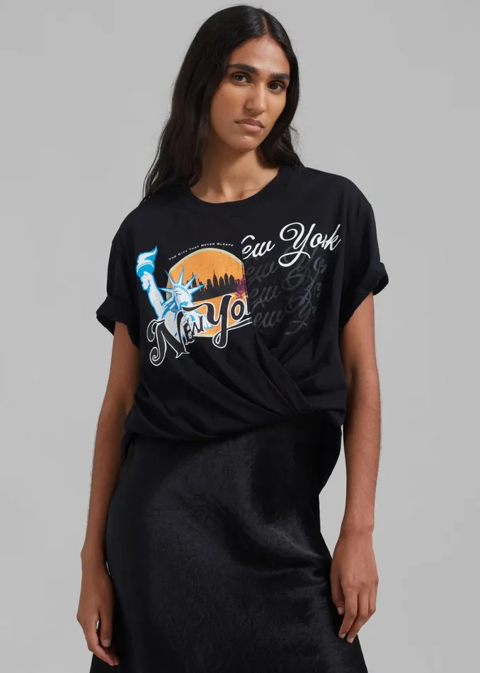 The Frankie Shop 31 Phillip Lim We Are NY Twist TShirt Slip Dress 8211 Black Multi Shop Dresses