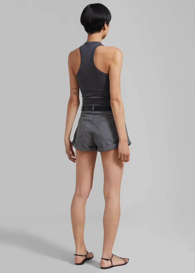 The Frankie Shop Amy Pintuck Shorts 8211 Grey Shop Bottoms