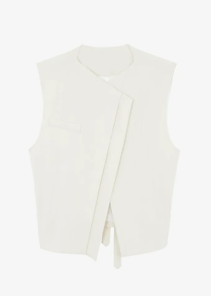 The Frankie Shop Ashton Cross Vest 8211 Cream Shop Outerwear