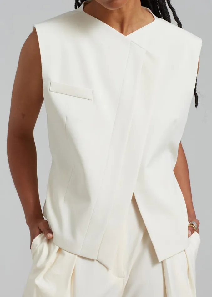 The Frankie Shop Ashton Cross Vest 8211 Cream Shop Outerwear