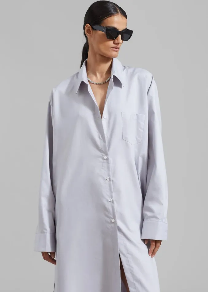 The Frankie Shop Avery Shirt Dress 8211 Grey Shop Dresses